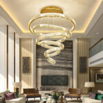 Modern Luxury Circle Crystal Chandelier Ceiling Pendant Lamps For Home Living Room - Image 2