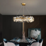 LED Chandelier Living Room Dining Room Bedroom Lamp Villa Hotel Hall Glass Chandelier - Image 6