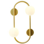 Modern Double Heads 110V Sconce Wall Lamp Beside Bed For Hotel Indoor Glass Wall Light