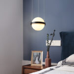 Nordic Modern Chandelier lighting Round Ball White Glass Suspension Lamp Decorative Pendant Light - Image 2