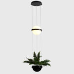 Creative Nordic Modern Plant Pendant Light with Flowers for Bedroom Bedside Bar Restaurant Music Dining Room Window Display - Image 2