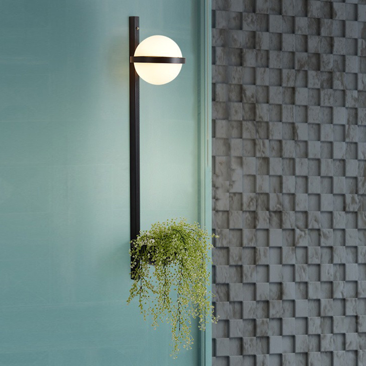 OGS-GPL283G (4) Industrial Style Creative Green Plant Pendant Light Designer Minimalist Ins Style Wall Lamp for Bedside Model House Milk Tea Shop Window Display - Image 1