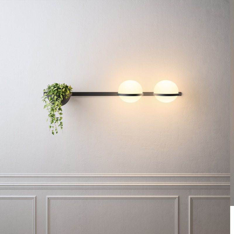 OGS-GPL283H (2) Outdoor Waterproof Solar Moon Flower Pot Wall Lamp Garden Landscape Light for Villa Terrace Balcony Courtyard - Image 1