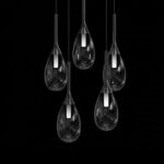 Fixture Nordic Design Grey Glass Lighting Black Aluminum Pendant Lamp For Restaurant - Image 3