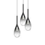 Fixture Nordic Design Grey Glass Lighting Black Aluminum Pendant Lamp For Restaurant