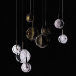Creative Retro Ceiling Chandelier Lamp For Home Bar Glass Ball Pendant Light Fixtures - Image 3