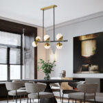 Luxury Restaurant Long Chandelier Creative Personality Led Light Simple Magic Bean Chandelier - Image 3