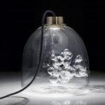 White Clear Glass Bubbles Pendant Light Led Ball Crystal Chandeliers For Staircase