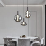 Nordic Oval Glass Chandelier Modern Creative Personality Bedside Bedroom Pendant Lamp - Image 2