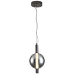 Retro Style Living Room Restaurant Copper Glass Chandelier Smoke Grey Pendant Lamp