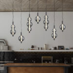 Retro Style Living Room Restaurant Copper Glass Chandelier Smoke Grey Pendant Lamp - Image 2