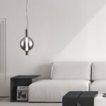 Retro Style Living Room Restaurant Copper Glass Chandelier Smoke Grey Pendant Lamp - Image 3