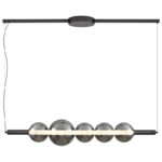 Nordic Retro Artistic Smoky Grey Glass Chandelier Restaurant Dining Room LED Lamp Pendant Light