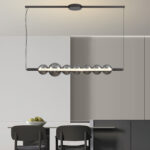 Nordic Retro Artistic Smoky Grey Glass Chandelier Restaurant Dining Room LED Lamp Pendant Light - Image 3