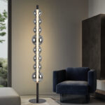 Luxury Modern Decorative Living Room Hotel Blown Glass Ball Lampshade Led Floor Lamp - Image 3