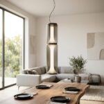 Modern minimalist living room pendant light with iron and glass lampshade long and slim luxurious and grand suitable for dining room - Image 2