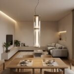 Modern minimalist living room pendant light with iron and glass lampshade long and slim luxurious and grand suitable for dining room - Image 3