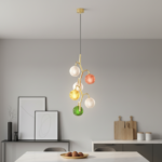 Designer creative colorful art lamp glass modern luxury round ball living room lamp bedroom long bar counter pendant lamp - Image 6
