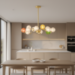 Designer creative colorful art lamp glass modern luxury round ball living room lamp bedroom long bar counter pendant lamp - Image 3