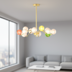 Designer creative colorful art lamp glass modern luxury round ball living room lamp bedroom long bar counter pendant lamp - Image 2