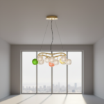 Designer creative colorful art lamp glass modern luxury round ball living room lamp bedroom long bar counter pendant lamp - Image 3