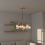 Designer creative colorful art lamp glass modern luxury round ball living room lamp bedroom long bar counter pendant lamp - Image 4