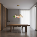 Designer creative colorful art lamp glass modern luxury round ball living room lamp bedroom long bar counter pendant lamp