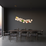 Designer creative colorful art lamp glass modern luxury round ball living room lamp bedroom long bar counter pendant lamp - Image 5