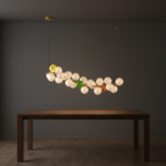 Designer creative colorful art lamp glass modern luxury round ball living room lamp bedroom long bar counter pendant lamp - Image 6
