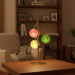 Designer creative colorful art lamp - glass modern luxury round ball living room lamp, bedroom long bar table lamp - Image 6