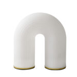 Hot Sale Modern Style Bedroom Decoration Gold Metal White Plastic LED Table Desk Lamp