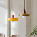 Nordic Retro Danish Colored Macaron Glass Chandelier Pendant Lamp - Image 18