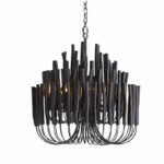Modern Ceiling Wood Black And White Chandelier For Dining Room Bedroom
