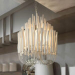 Modern Ceiling Wood Black And White Chandelier For Dining Room Bedroom - Image 2