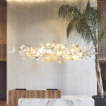Ginkgo Leaf Creative Restaurant Chandelier Living Room Art Duplex Villa Hotel Staircase Chandelier - Image 2