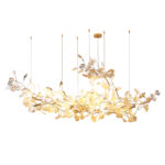Ginkgo Leaf Chandelier Art Restaurant Lamp Simple Master Bedroom Room Lamp