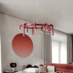 U-shaped Living Room Restaurant Bar Clothing Store Wine Red Wrought Iron LED Chandelier - Image 2