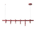 Wine Red Metal U Shape Creative Dining Room Decoration Hanging Pendant Lamps Chandelier