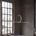 Geometric LED Chandelier Living Dining Room Home Decor LED Strip Hanging Lamps - Image 2