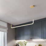 Modern Indoor Lighting Aluminum Simple Led Line Dining Room Pendant Light Linear Chandelier - Image 2