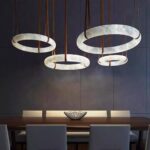 Marble full-copper leather living room and dining room luxury designer bar Nordic style bedroom imitation marble chandelier - Image 3