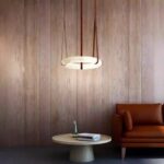 Marble full-copper leather living room and dining room luxury designer bar Nordic style bedroom imitation marble chandelier - Image 4