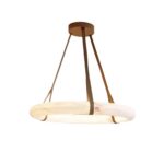 Marble full-copper leather living room and dining room luxury designer bar Nordic style bedroom imitation marble chandelier