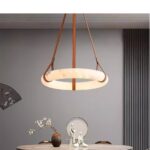 Marble full-copper leather living room and dining room luxury designer bar Nordic style bedroom imitation marble chandelier - Image 6