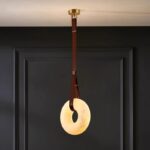 High-end marble single-head bedside lamp with retro artistic style for new Chinese-style bedroom Italian-style dining room pendant light - Image 2