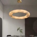 All-copper Spanish travertine chandelier for a new Chinese-style classical designer art restaurant elegant and luxurious round bedroom and living room lamp - Image 4