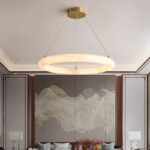 All-copper Spanish travertine chandelier for a new Chinese-style classical designer art restaurant elegant and luxurious round bedroom and living room lamp - Image 6
