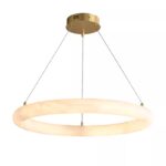 All-copper Spanish travertine chandelier for a new Chinese-style classical designer art restaurant elegant and luxurious round bedroom and living room lamp
