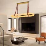 Modern minimalist imitation marble living room chandelier with a retro and luxurious touch exuding a sense of sophistication Designed for a hotel restaurant bar counter featuring a leather belt light - Image 3