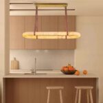 Modern minimalist imitation marble living room chandelier with a retro and luxurious touch exuding a sense of sophistication Designed for a hotel restaurant bar counter featuring a leather belt light - Image 4